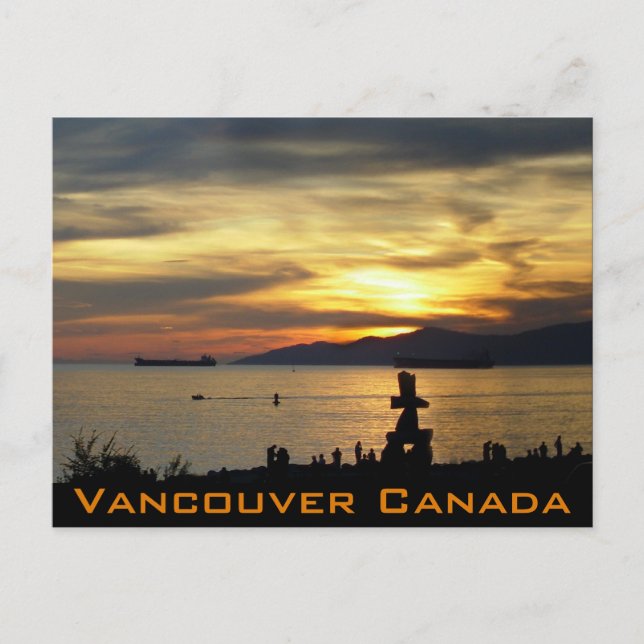 Vancouver Souvenir Postcards Inukshuk Landmark Vykort (Framsida)