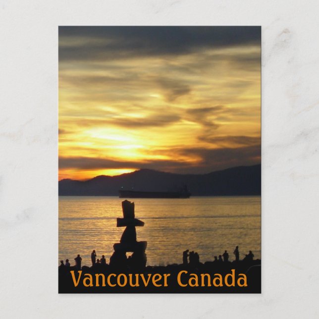 Vancouver Souvenir Postcards Inukshuk Landmark Vykort (Framsida)