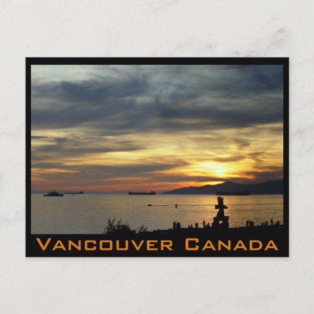 Vancouver Souvenir Postcards Inukshuk Landmark Vykort (Framsida)