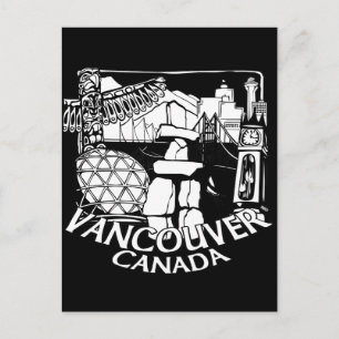 Vancouver Souvenir Postcards Totem Pole Landmarks Vykort