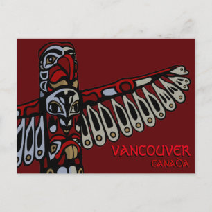 Vancouver Souvenir Postcards Totem Pole Landmarks Vykort