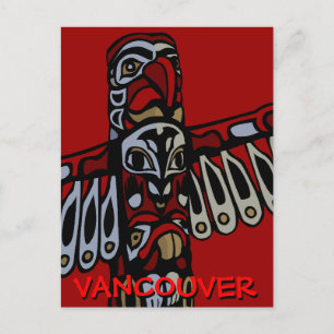Vancouver Souvenir Postcards Totem Pole Landmarks Vykort
