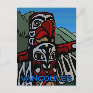 Vancouver Souvenir Postcards Totem Pole Landmarks Vykort