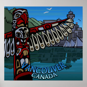 Vancouver Souvenir Poster Totem Pole Poster Skriv