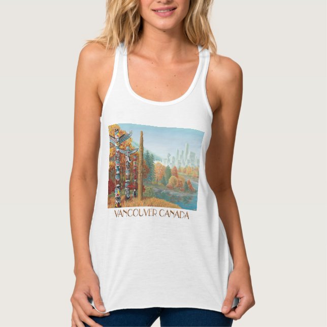 Vancouver Souvenir Tanktop Kvinnors totem Pole Top Linne Med Racerback (Framsida)