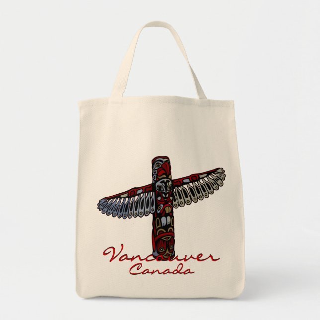 Vancouver Souvenir Tote Bag Landmark Art Bags Tygkasse (Framsidan)