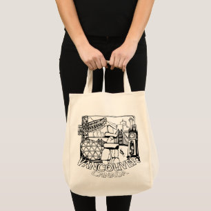Vancouver Souvenir Tote Bag Landmark Art Bags Tygkasse