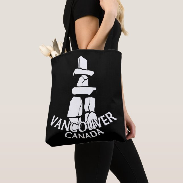 Vancouver Souvenir Tote Bag Landmark Art Bags Tygkasse (Närbild)
