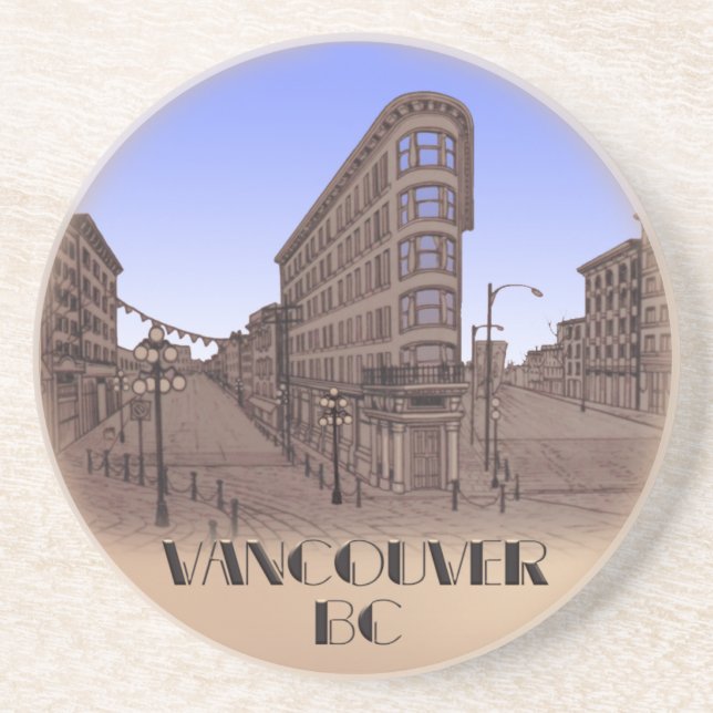 Vancouver Souvenir Underlägg Gastown Cityscape Gif (Framsidan)