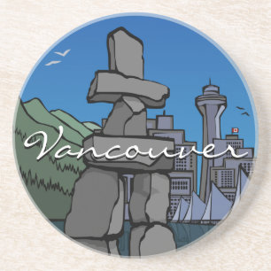 Vancouver Souvenir Underlägg Inukshuk Cityscape Gi