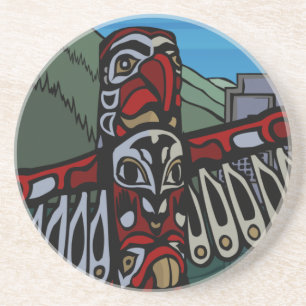 Vancouver Souvenir Underlägg Totem Pole Landmark G