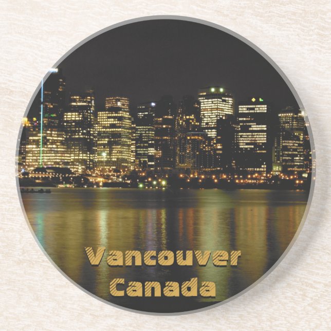 Vancouver Souvenir Underlägg Vancouver Cityscape Sandsten (Framsidan)