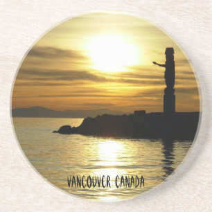 Vancouver Souvenir Underlägg Vancouver Sunset Gift Sandsten