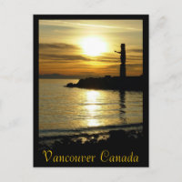 Vancouver Souvenir vykort Totempole Landmärken