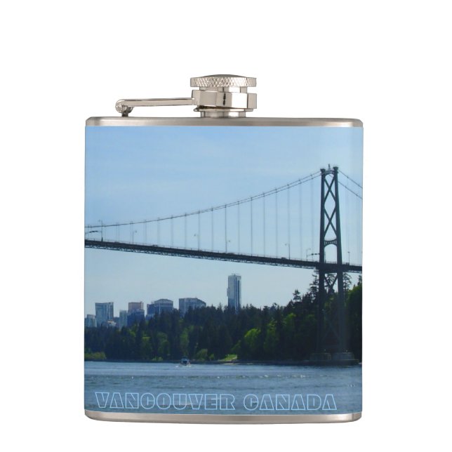 Vancouver Souvenirflaska Anpassad Vancouver BC Fla Fickplunta (Framsidan)