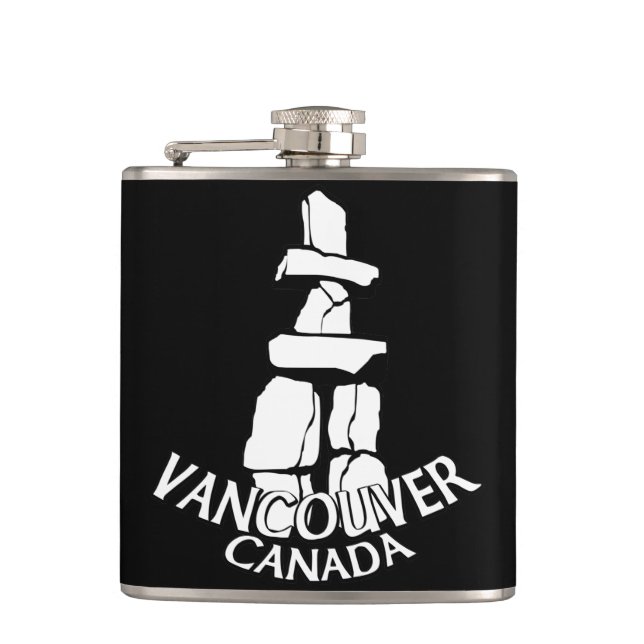 Vancouver Souvenirflaska Vancouver Landmärkesprese Fickplunta (Framsidan)