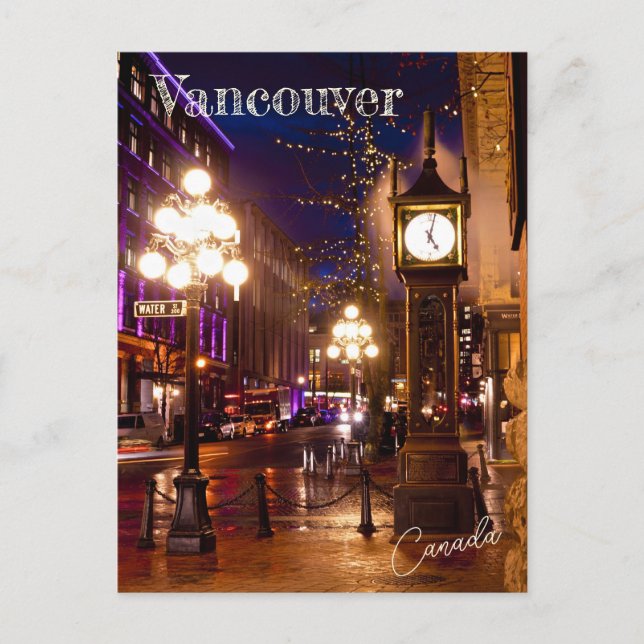 Vancouver Steamklockan Souvenir Vykort (Framsida)