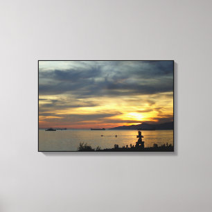 Vancouver Sunset Art Print Sjölandskap Inushuk Can Canvastryck