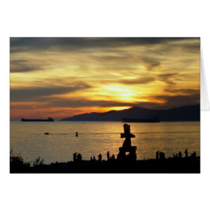 Vancouver Sunset Cards Inukshuk Personlig Cards Hälsningskort