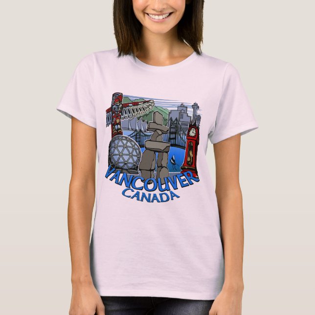 Vancouver T-shirt Souvenir Organic Vancouver Shirt (Framsida)