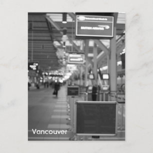 Vancouver - tomt vykort för svart och vit flygplat