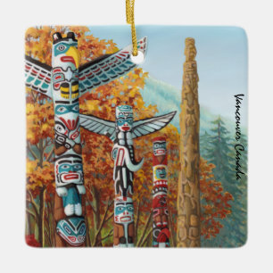 Vancouver Totem Pole Ornament Native Art Souvenirs