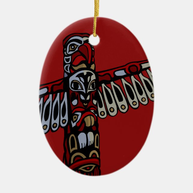 Vancouver Totem Pole Souvenir Native Art Ornament (Framsidan)