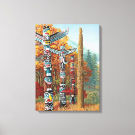 Vancouver Totem Poles Art Print Canvas