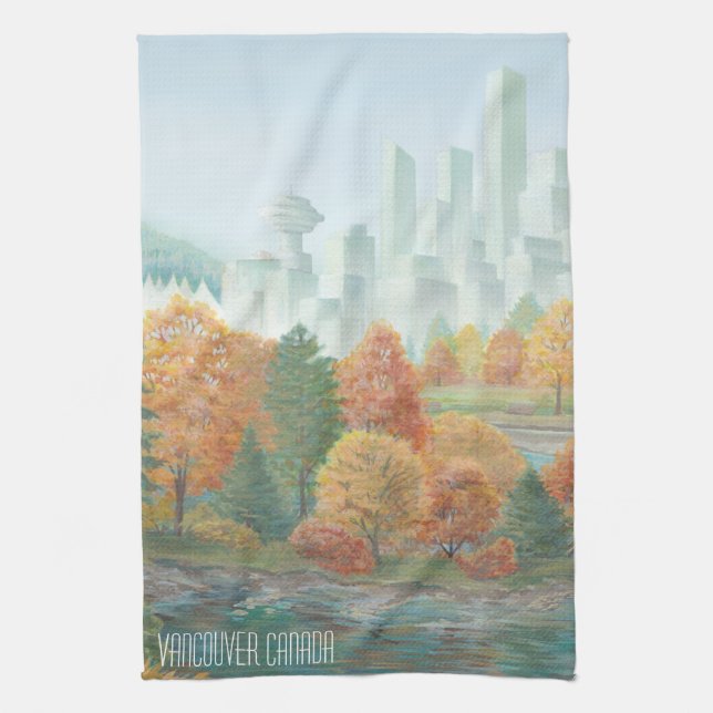 Vancouver Towel Personlig Souvenir Tea Towel Kökshandduk (Vertikal)