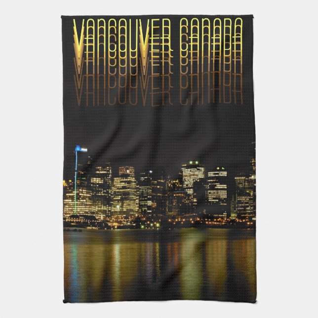 Vancouver Towel Personlig Souvenir Tea Towel Kökshandduk (Vertikal)