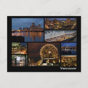 Vancouver vid mörker med flera bilder vykort