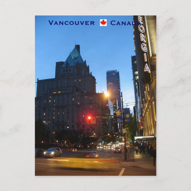 Vancouver vid natten Kanada Vykort (Framsida)