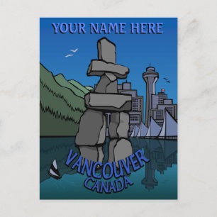 Vancouver-vykort Personlig Vancouver-kort Vykort