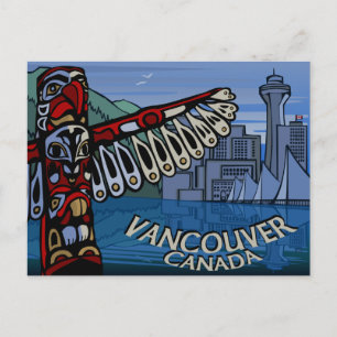 Vancouver vykort Totem Pole & Landmärken Kort