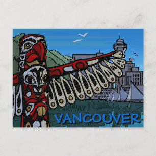 Vancouver vykortTotem Pole & Landmarkskort Vykort