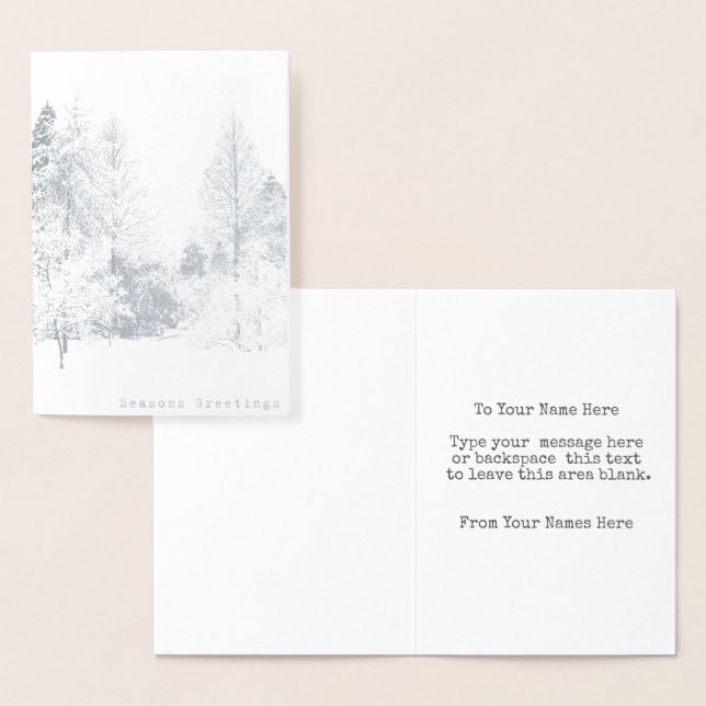 Vancouver Winter Greeting Cards Anpassningsbar Sil Folierat Kort (Display)