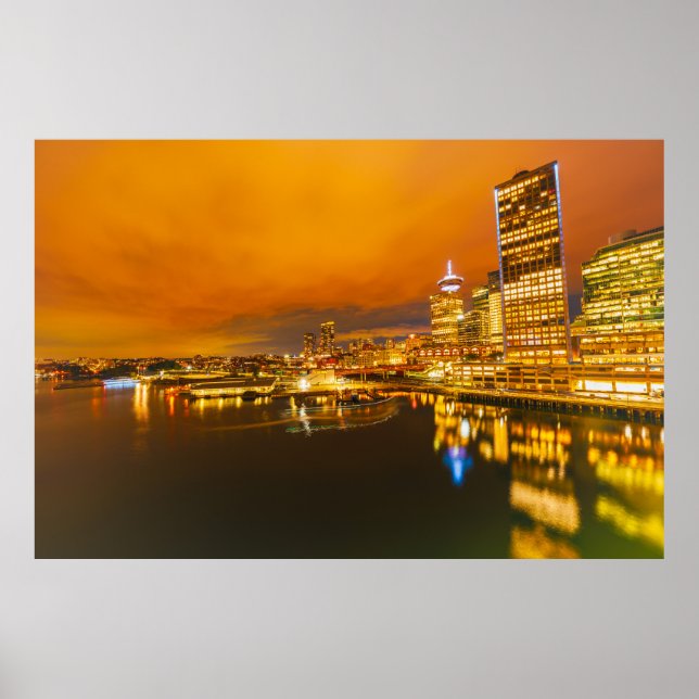 Vancouvers Sunset Skyline Poster (Framsidan)