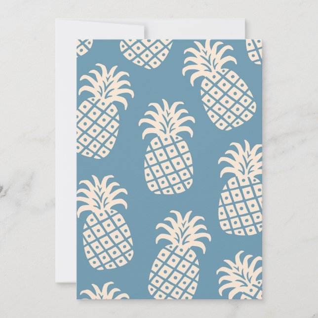 Vänd ananas, tropisk design inbjudningar (Framsida)