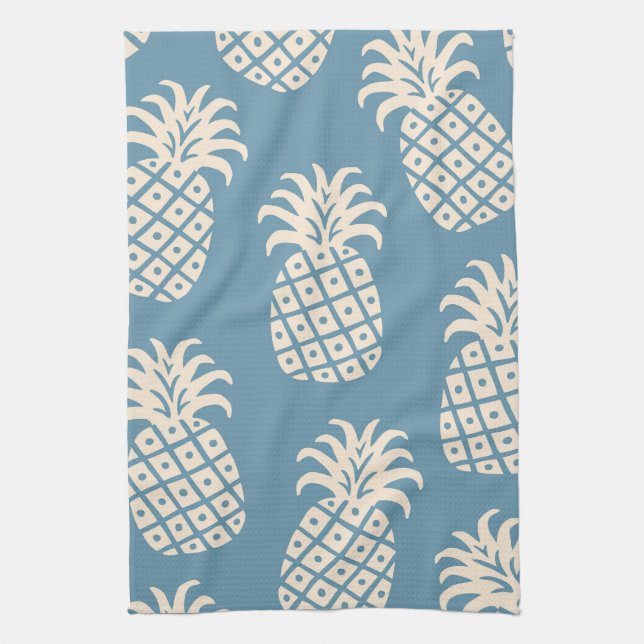 Vänd ananas, tropisk design kökshandduk (Vertikal)