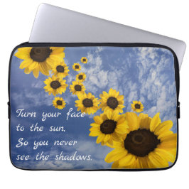 Vänd ansikte till sol, realistiska solblommor laptop fodral