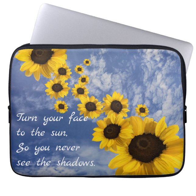 Vänd ansikte till sol, realistiska solblommor laptop fodral (Framsidan)