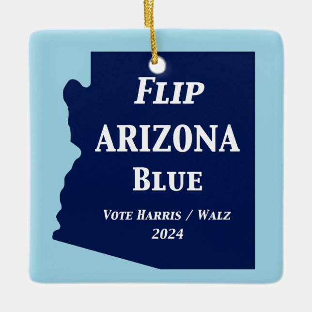 Vänd Arizona Blue 2024 Julgransprydnad Keramik (Framsida)