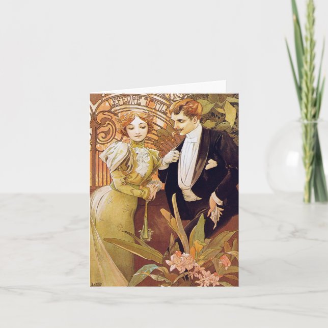 Vänd Art nouveau Kort (Framsida)