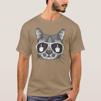 Vänd av katt, Mitten Finger Cat T Shirt