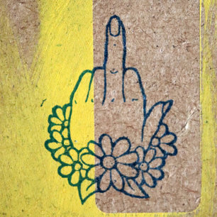 Vänd av Mitten Finger UP Stämpel