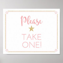 Vänd bläckstråle - babblägesdusch Ta ett tecken Poster