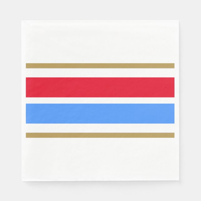 Vänd bred, Rött vitt blått Tävla Rand Pappersservett (Framsidan)