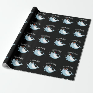 Vänd Coola Funny Dolphin Pun Mörk BG Presentpapper