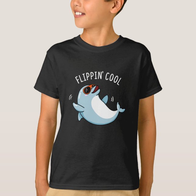 Vänd Coola Funny Dolphin Pun Mörk BG T Shirt (Framsida)