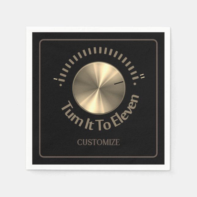 Vänd den till Elva Black och Guld Pappersservett (Framsidan)